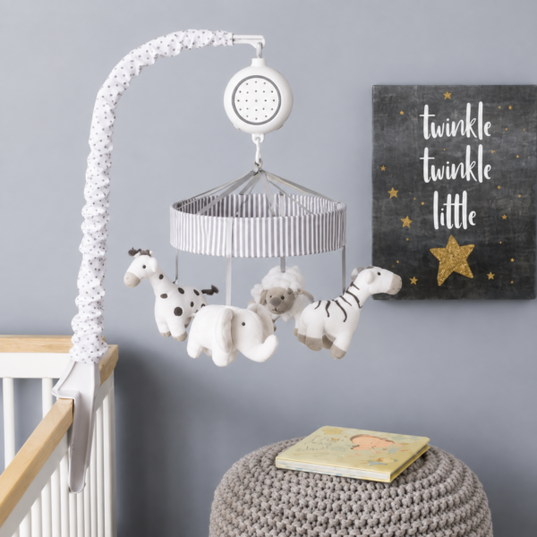 Móvil para Cuna con Música y Ruido Blanco Cloud Island™ Two by Two – Gris
