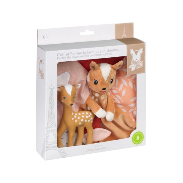 Sophie la Girafe FanFan The Fawn – Set Mordedor de Caucho Natural y Doudou