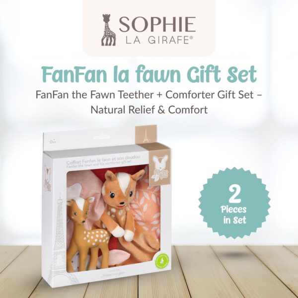 Sophie la Girafe FanFan The Fawn – Set Mordedor de Caucho Natural y Doudou