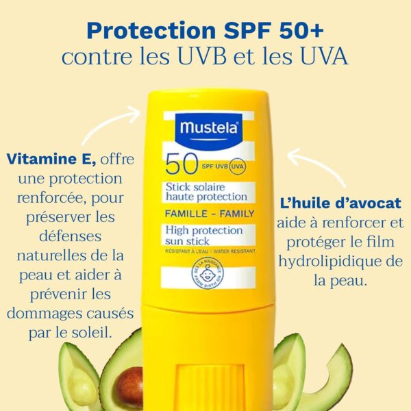 Mustela Stick Solar SPF 50 Alta Protección Familiar – Rostro y Cuerpo 10 ml