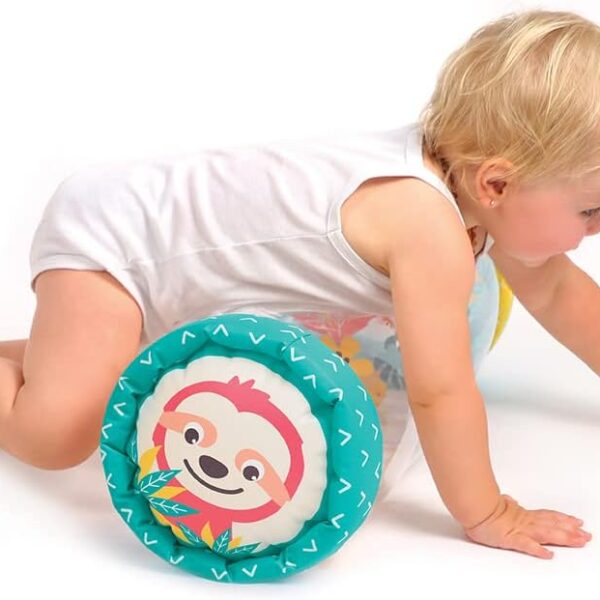 LUDI Rodillo Inflable para Bebé Sloth con Bolitas Sonoras – Desarrollo Motor +6M