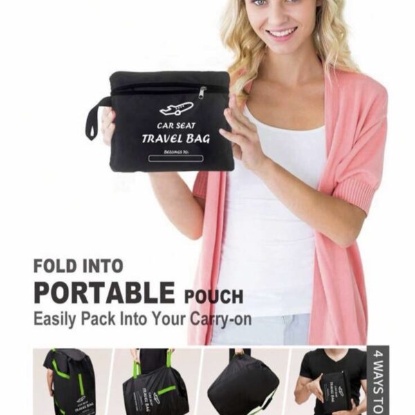 Bolsa de Viaje para Silla de Auto para Bebé – Funda Protectora Impermeable para Avión y Transporte con Correas Tipo Mochila