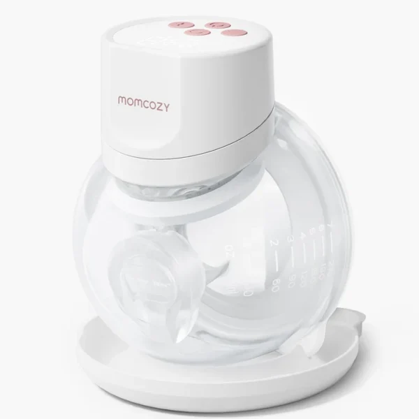 Sacaleches o extractor portátil Momcozy S12 Pro Quick de 24mm, incluye bridas 21mm, batería de larga duración, capacidad 210ml, color blanco, una copa