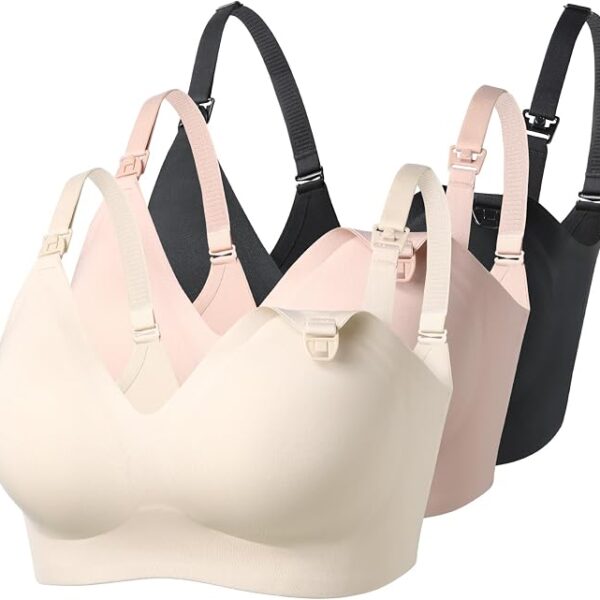 Momcozy YN21 – Brasier de Lactancia Sin Costuras | Paquete de 3