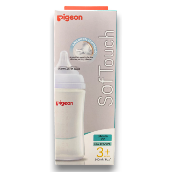 Biberón Pigeon SofTouch Boca Ancha 240 ml (8 oz) – Tetina Anticólicos