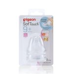 Tetina Pigeon SofTouch Flujo LL 9+ Meses – Boca Ancha, Corte en Y y Anticólicos