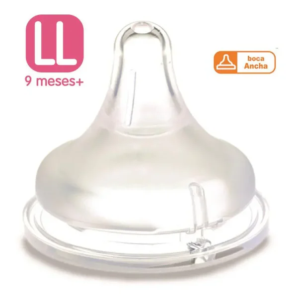 Tetina Pigeon SofTouch Flujo LL 9+ Meses – Boca Ancha, Corte en Y y Anticólicos
