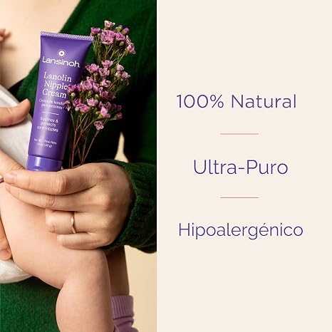 Crema de Lanolina Lansinoh para Pezones – 100% Natural, Segura para Mamá y Bebé