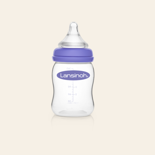 Biberón Lansinoh NaturalWave Boca Ancha 160 ml (5 oz) – Tetina de Silicona para Lactancia Mixta