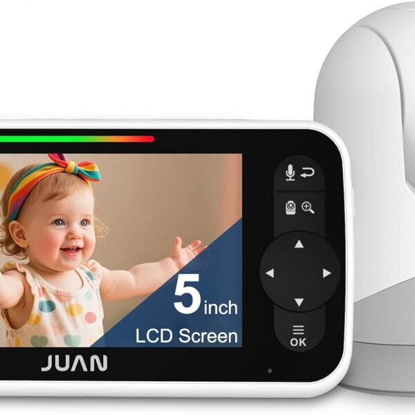 Monitor de Bebé JUAN con Cámara y Audio — 100% Privado, Sin WiFi | Largo Alcance 1000 pies con Zoom PTZ 320°