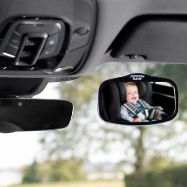 Retrovisor de Coche para Bebé FORMULA BABY – Vigilancia Segura en el Auto, Fijación con Ventosa o Parasol
