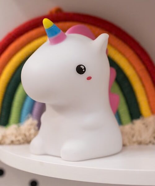 Lámpara LED Infantil de Silicona Recargable USB Luz Nocturna Decorativa, unicornio tierno