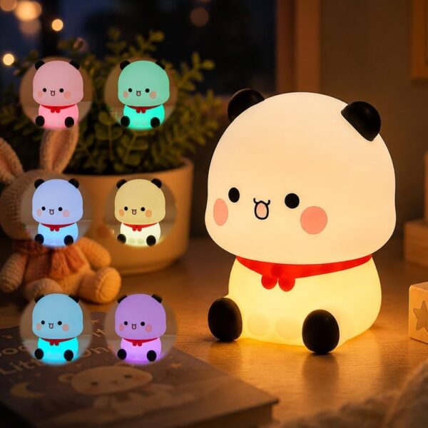 Lámpara LED Infantil de Silicona Recargable USB Luz Nocturna Decorativa, panda