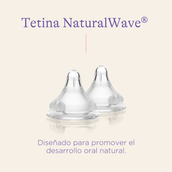 Tetinas Lansinoh NaturalWave Flujo Medio Talla M +3 Meses – Pack de 2, Anticólicos