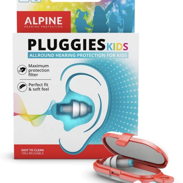 Alpine Pluggies Kids – Tapones Auditivos para Niños | Protección contra Ruido, Agua y Presión