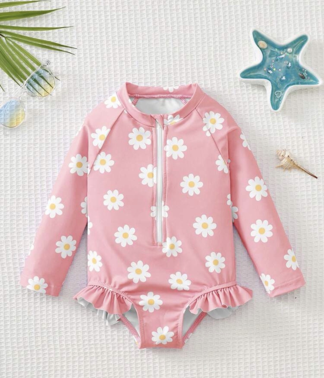 Traje de Baño para Niña Manga Larga 6-9 meses 9-12 meses – Margaritas