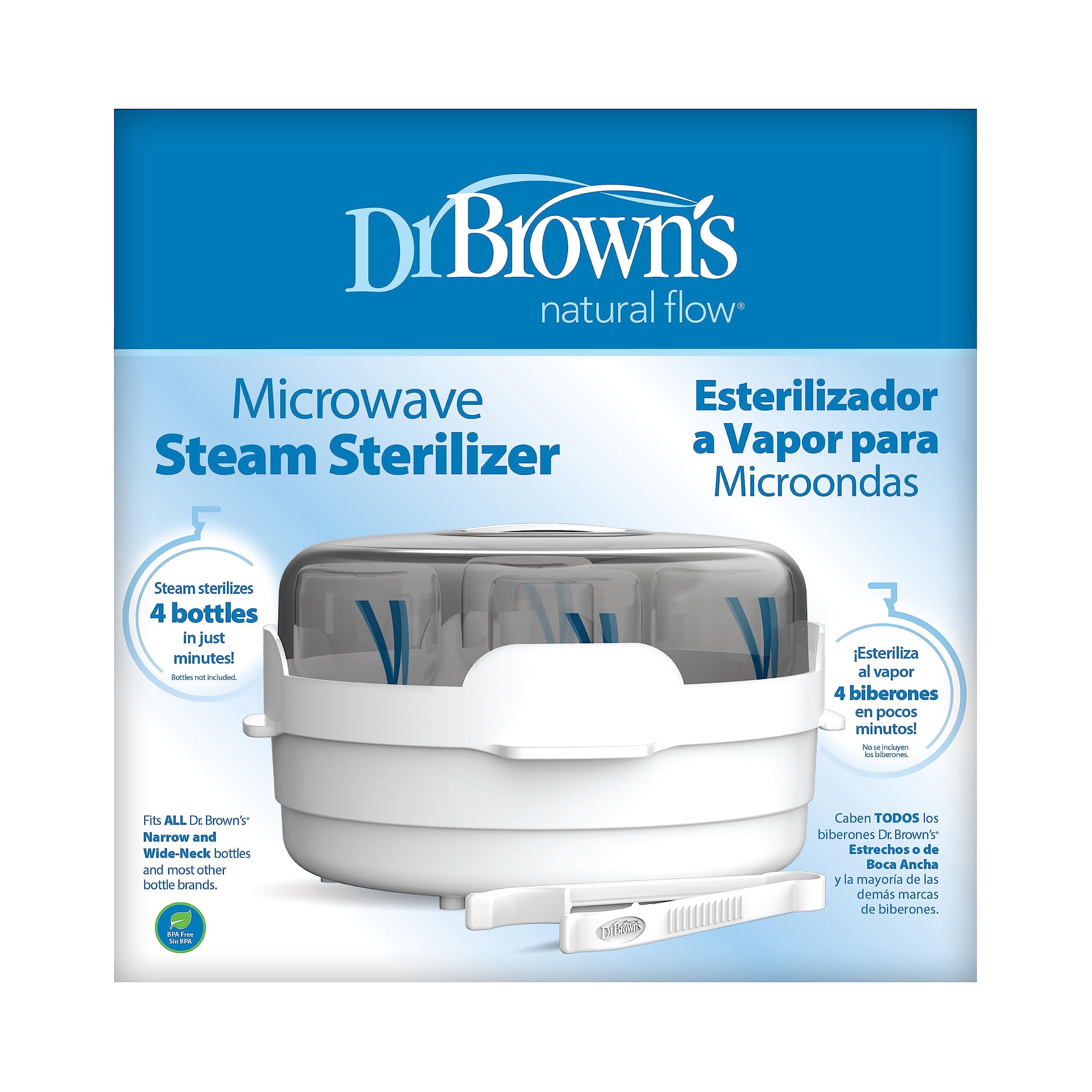 Esterilizador a Vapor para Microondas Dr. Brown’s – Capacidad para 4 Biberones